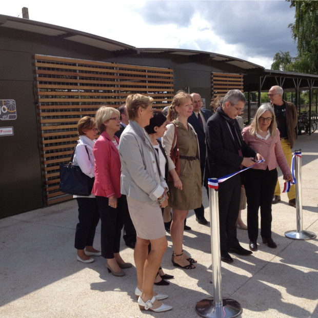 inauguration des abris vélos collectifs ALTAO Spacio de FONTAINEBLEAU