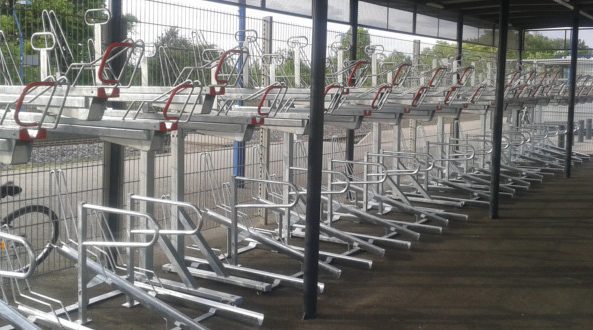racks vélos double-étage Optima dans les Gares de la Région Alsace