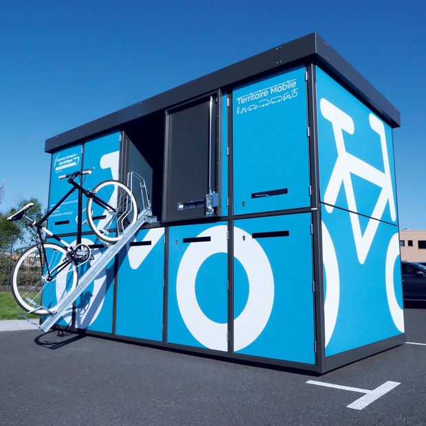 Consigne à vélos double étage