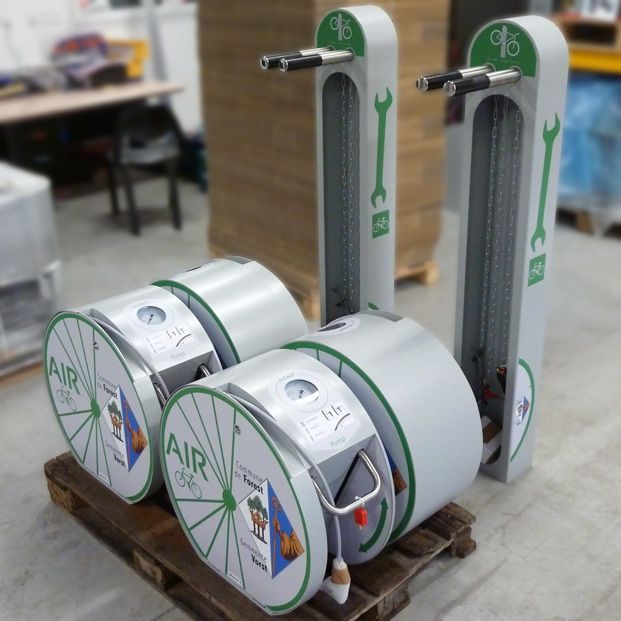 Version personnalisée de pompes et pieds de réparation pour vélos