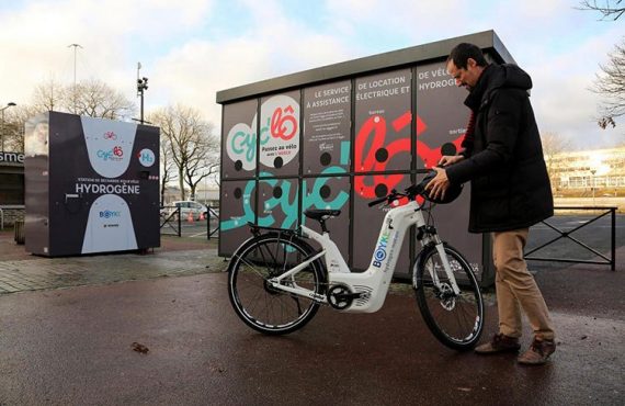 parking vélos sécurisé pour l'expérimentation de vélos à hydrogène