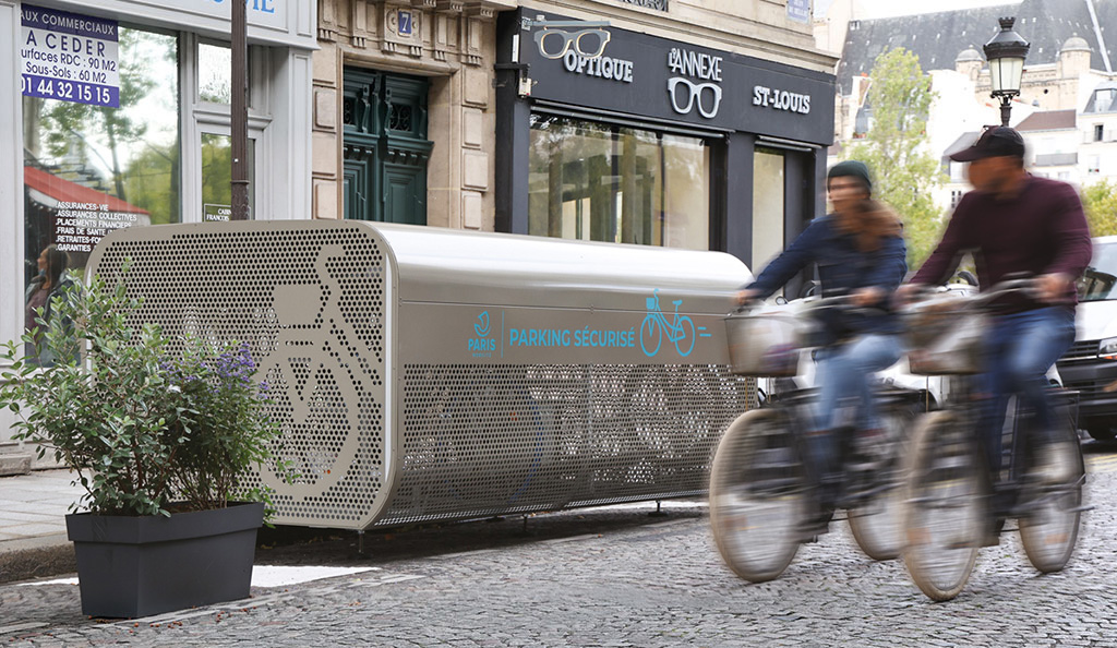 box vélo sécurisé ALTAO Pod installé dans la ville de Paris