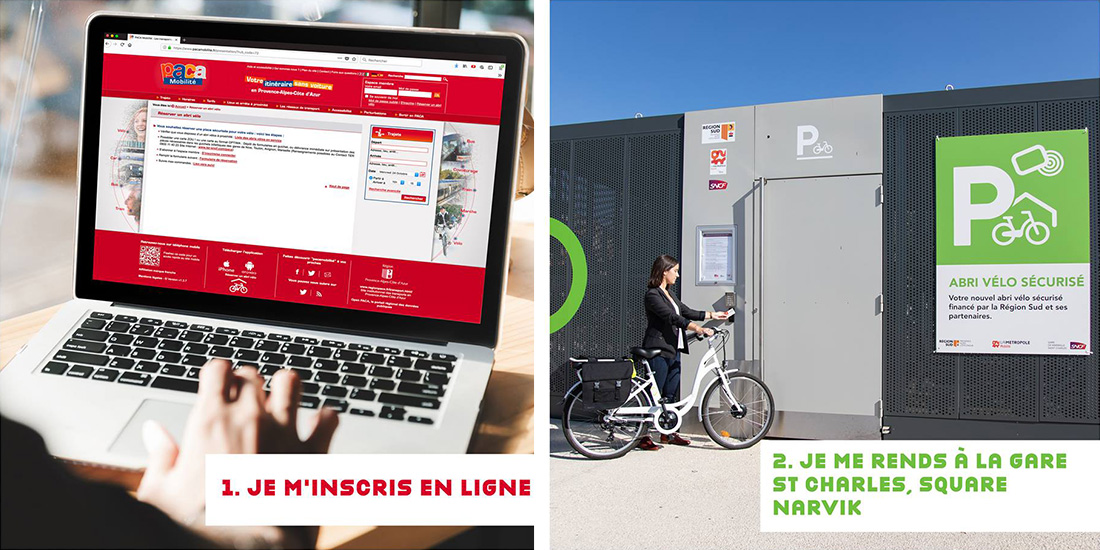 mode d'emploi de l'abri vélos sécurisé en gare de Marseille St Charles