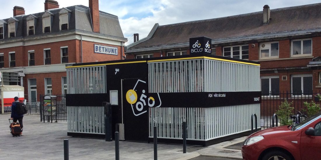 nouvel abri vélo sécurisé à la gare de Béthune