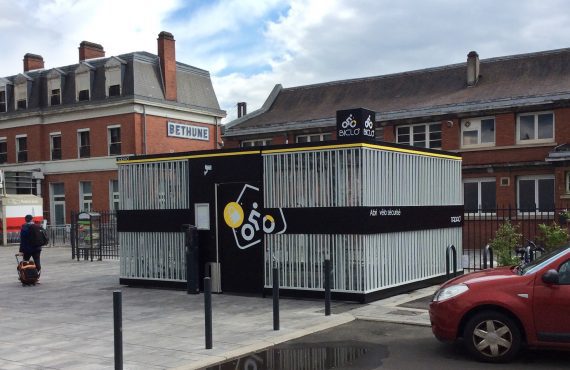 nouvel abri vélo sécurisé à la gare de Béthune