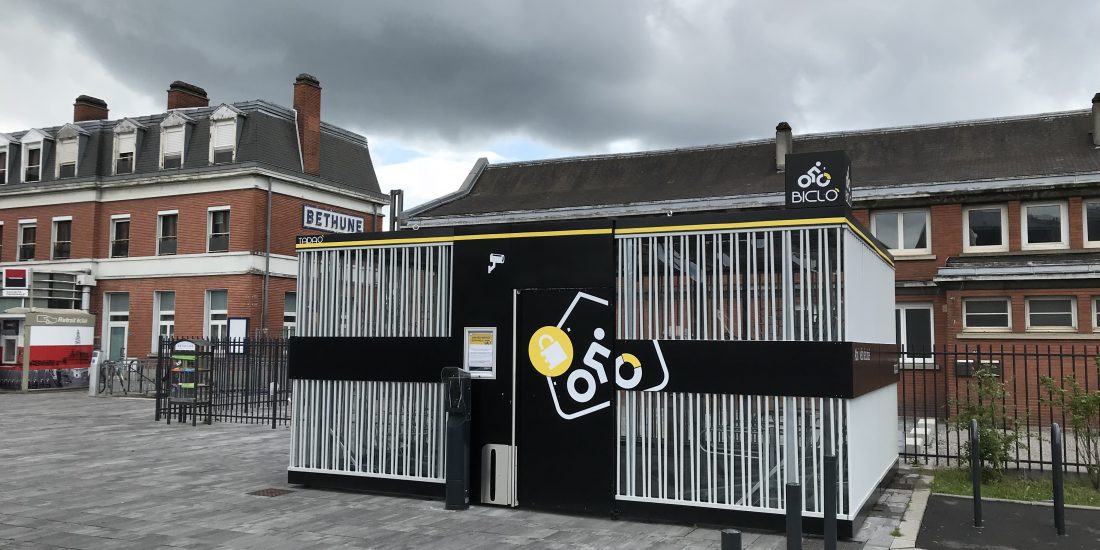 nouvel abri vélo sécurisé à la gare de Béthune