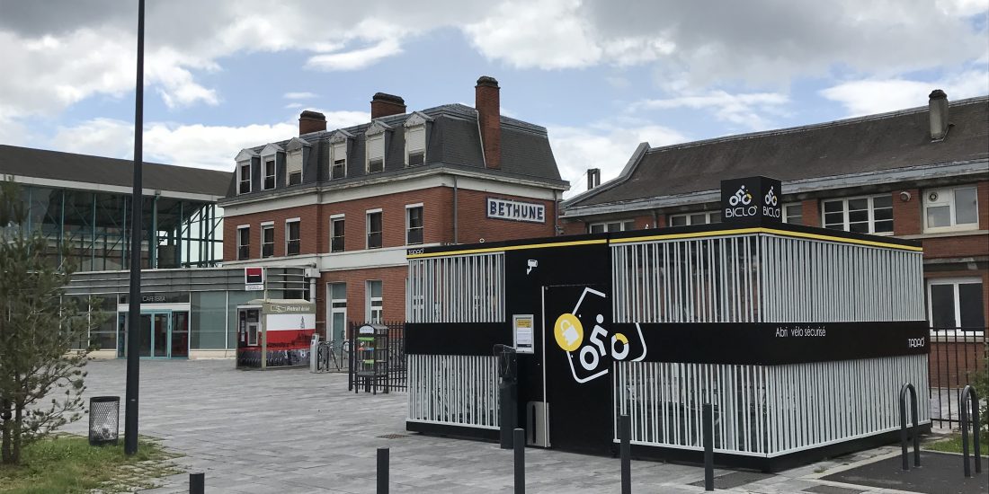 nouvel abri vélo sécurisé à la gare de Béthune