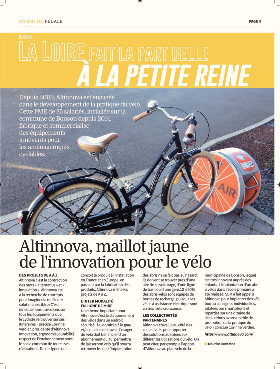 article Altinnova maillot jaune de l'innovation pour le vélo