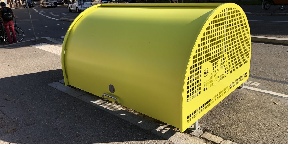 premier vélobox de Strasbourg juste installé