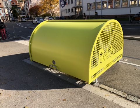 premier vélobox de Strasbourg juste installé