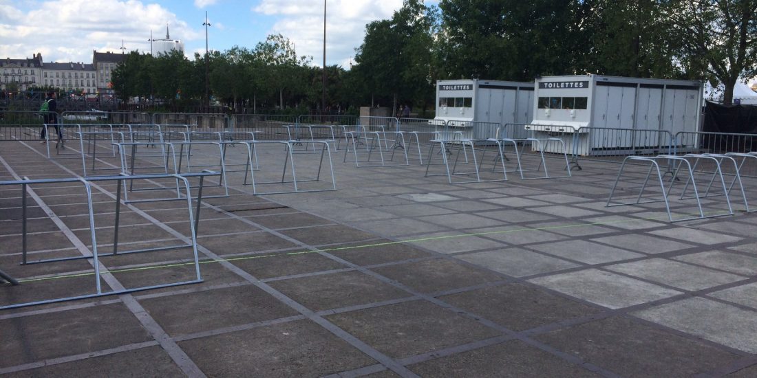 parking vélos événementiel de Nantes juste installé