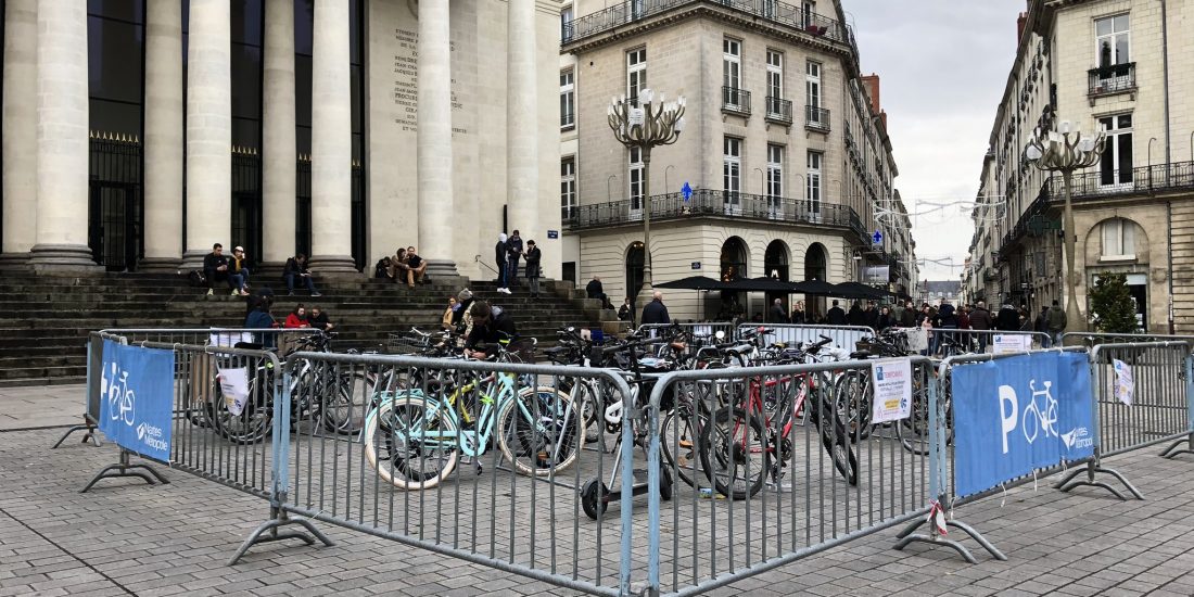 stationnement vélos provisoire à Nantes