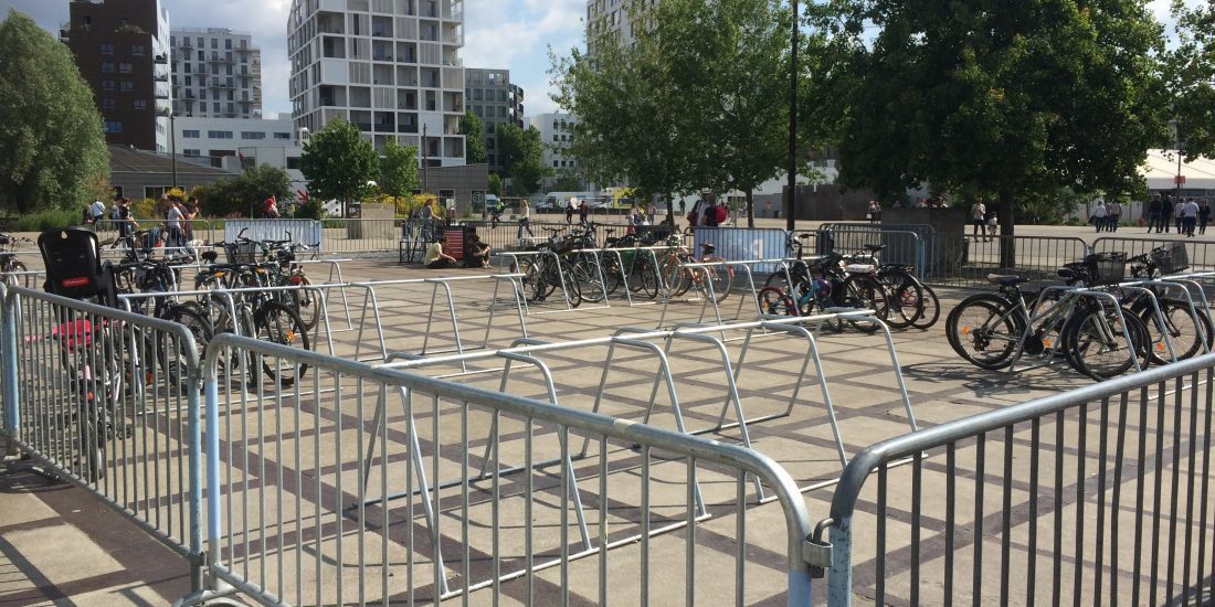 parking éphémère avec des vélos à Nantes