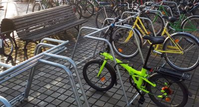 racks de stationnement vélos temporaire ALTAO Mobile utilisés lors du congres de la FUB à Bordeaux