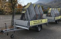 remorque de transport et stockage des parkings vélos provisoires vélos à Grenoble