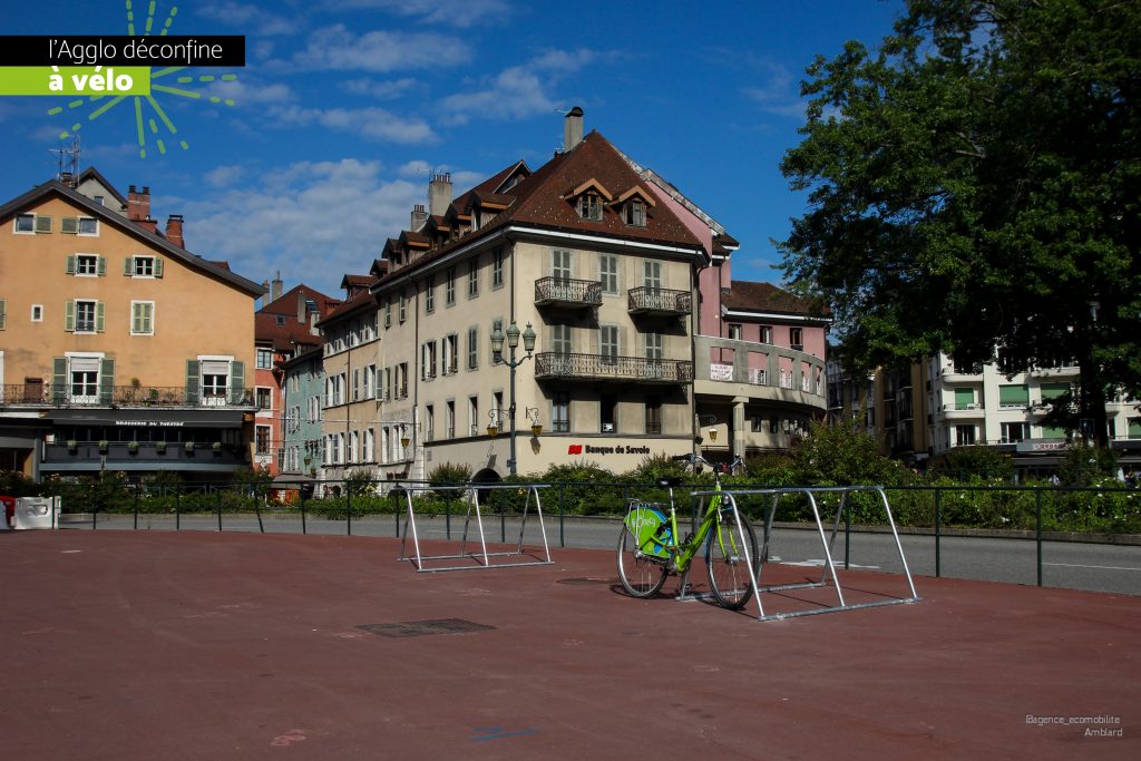 stationnement vélos pour déconfinement à Annecy