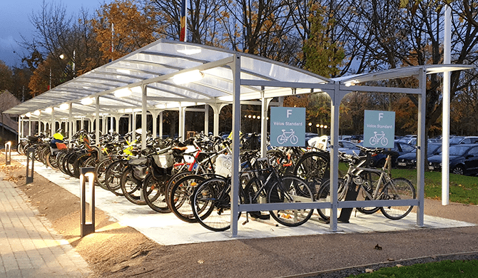 abri vélo ouvert ALTAO® Curve bilatéral