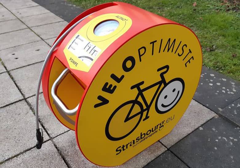 bornes de gonflage vélo installés sur l'Eurométropole de Strasbourg