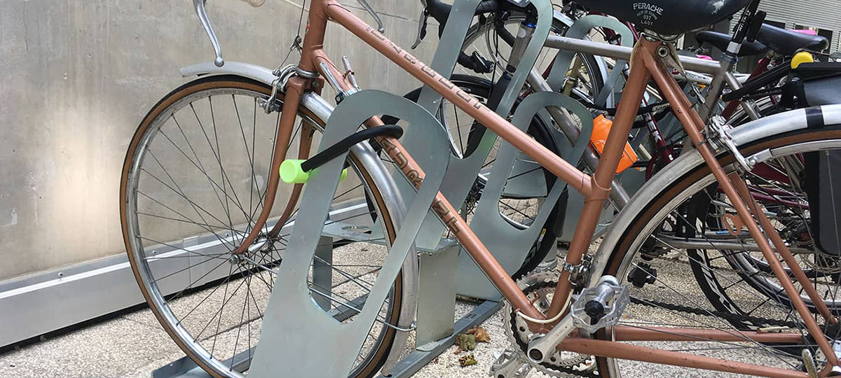 secure bicycle parking on ALTAO racks at Parco d'Altinnova