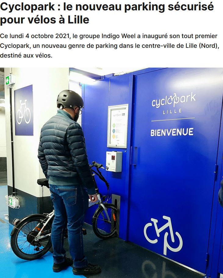 article présentant le Cyclopark Lille