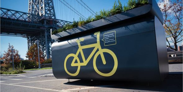 Oonee Mini: made-to-measure ALTAO Pod secure bike shelter from New York City