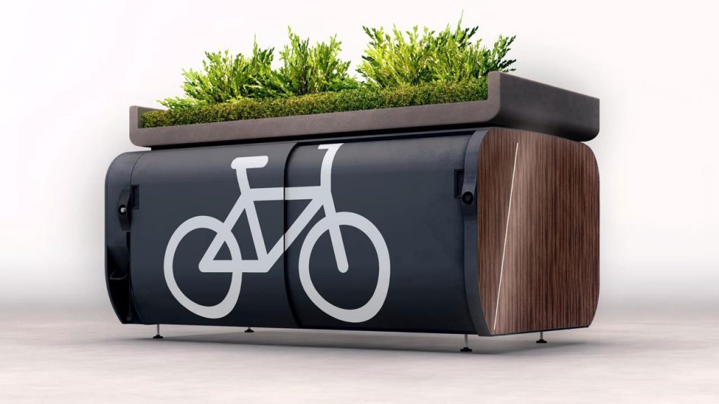 box vélo Oonee Mini avec toit végétalisé