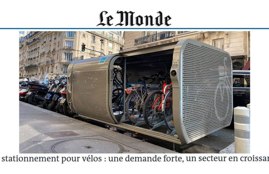 box vélo Altinnova en photo dans un article Le Monde