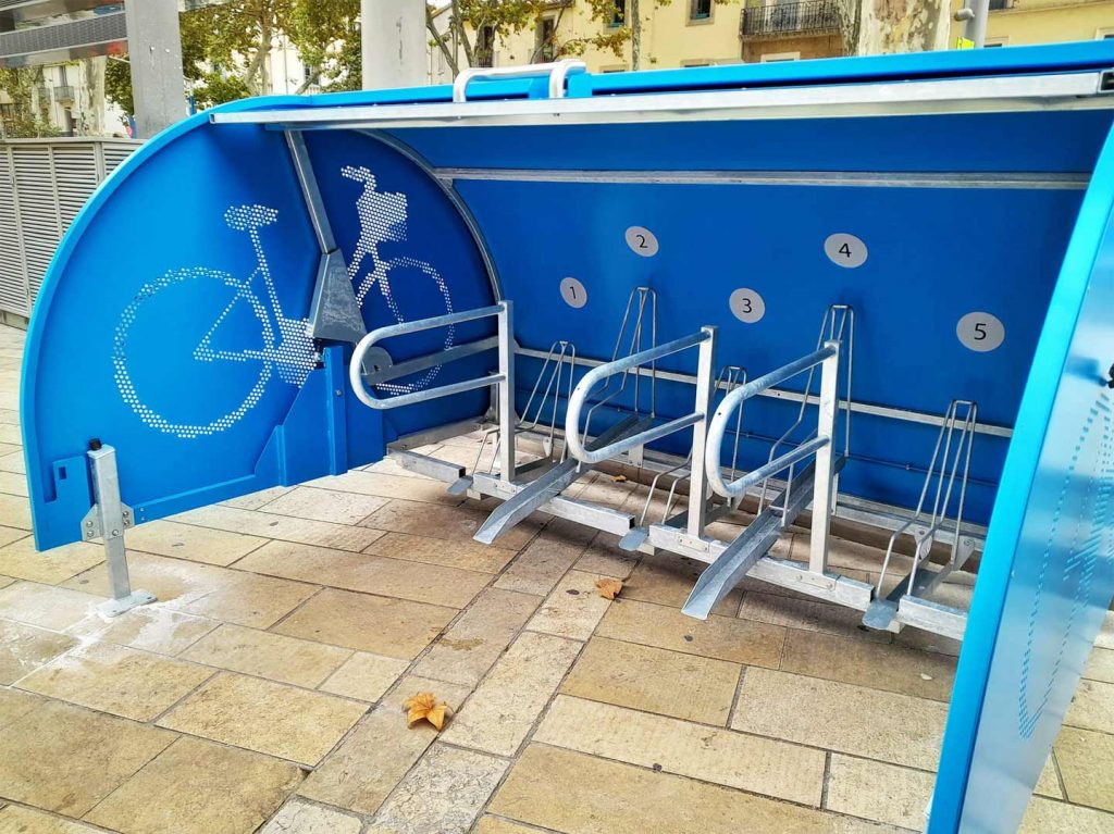 intérieur de l'abri vélo sécurisé ALTAO Cover de Montpellier