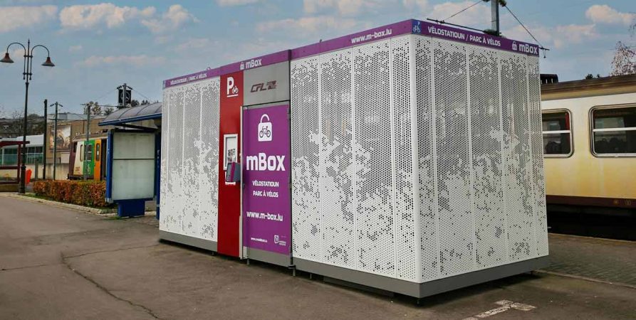 mBox Abri Cigogne bike park at Diekirch station in Luxembourg