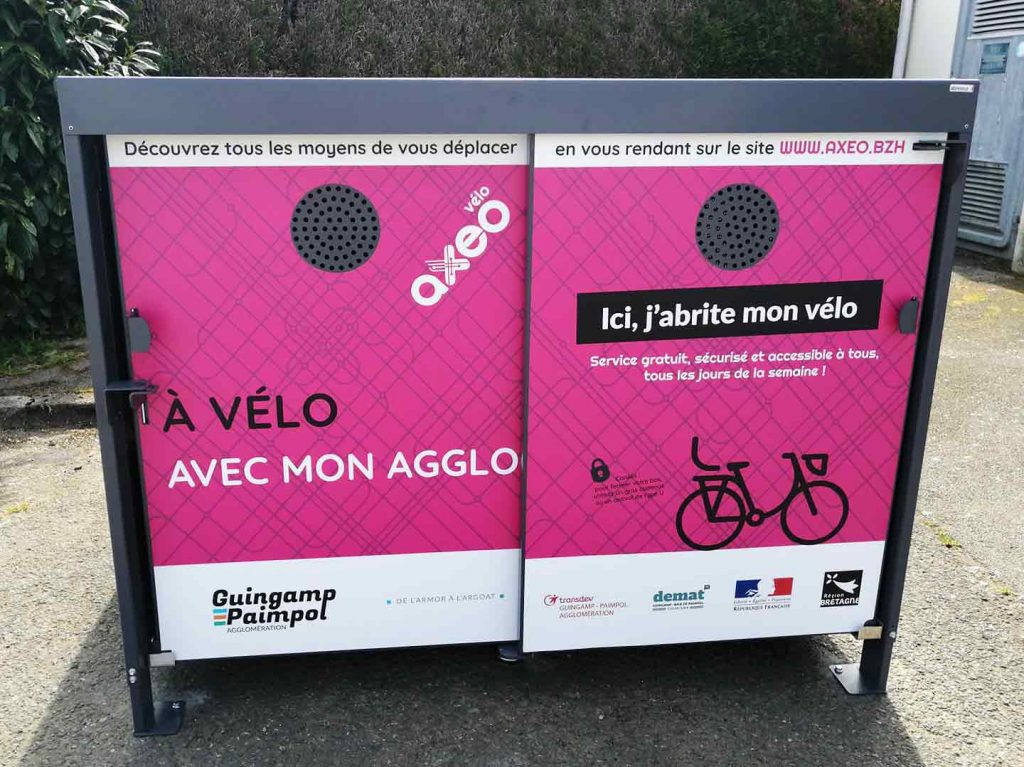 vue de face d'un box vélo sécurisé ALTAO® Cocoon en Bretagne