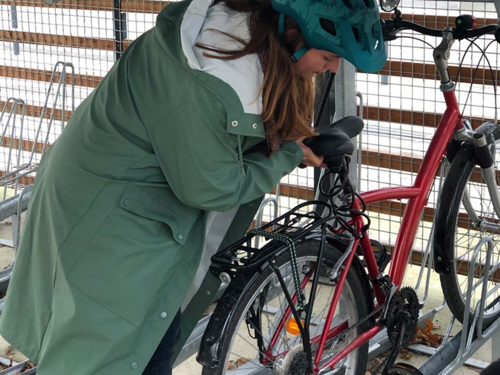 utilisation du rack de stationnement vélos Optima V10