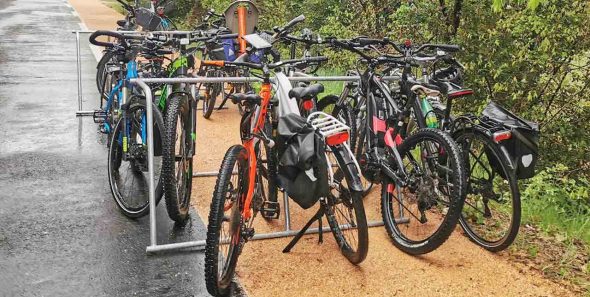 Racks de stationnement ALTAO® Mobile installés près de la Salle-des-verrières à Montpellier