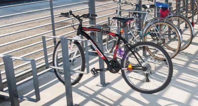 cycle parking with Lyre 2 bicycle racks