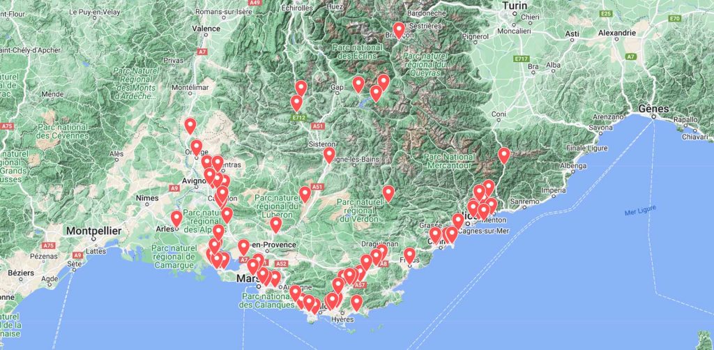 Carte des abris sécurisés pour vélos Abri Cigogne® de Région Sud