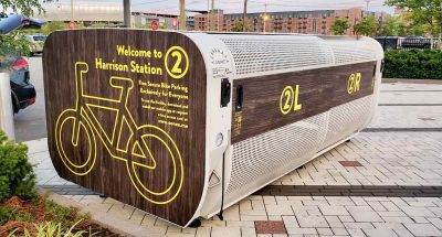 ALTAO® Pod "Oonee" enclosed bicycle shelter with 8 parking spaces