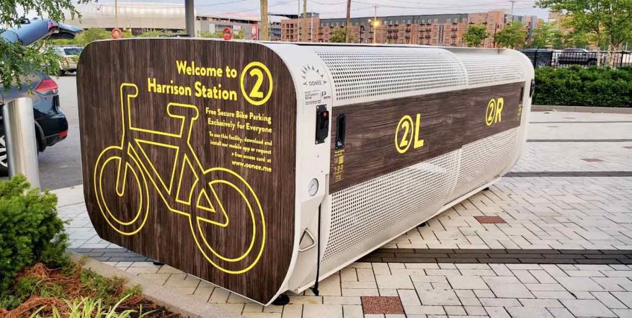 ALTAO® Pod "Oonee" enclosed bicycle shelter with 8 parking spaces