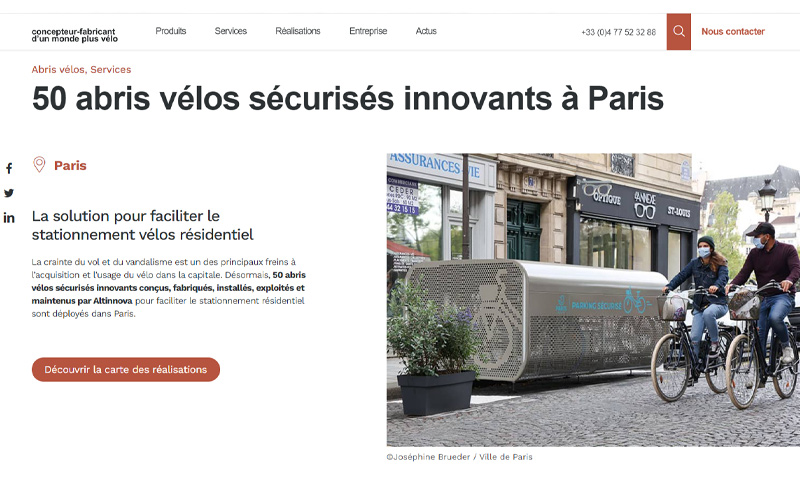 article sur les vélobox ALTAO Pod de Paris