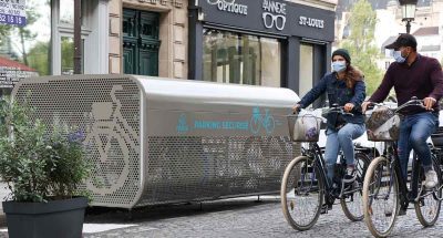 Innovative ALTAO Pod secure bike box in Paris