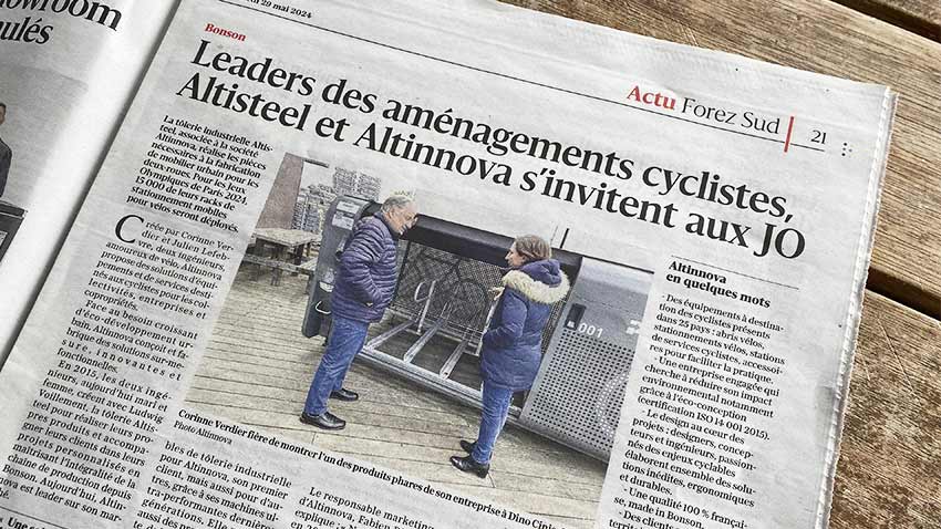 article sur Altinnova aux Jeux Olympiques dans le journal Le Progrès