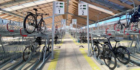 Halle à vélos installé par Altinnova en Gare du Nord à Paris