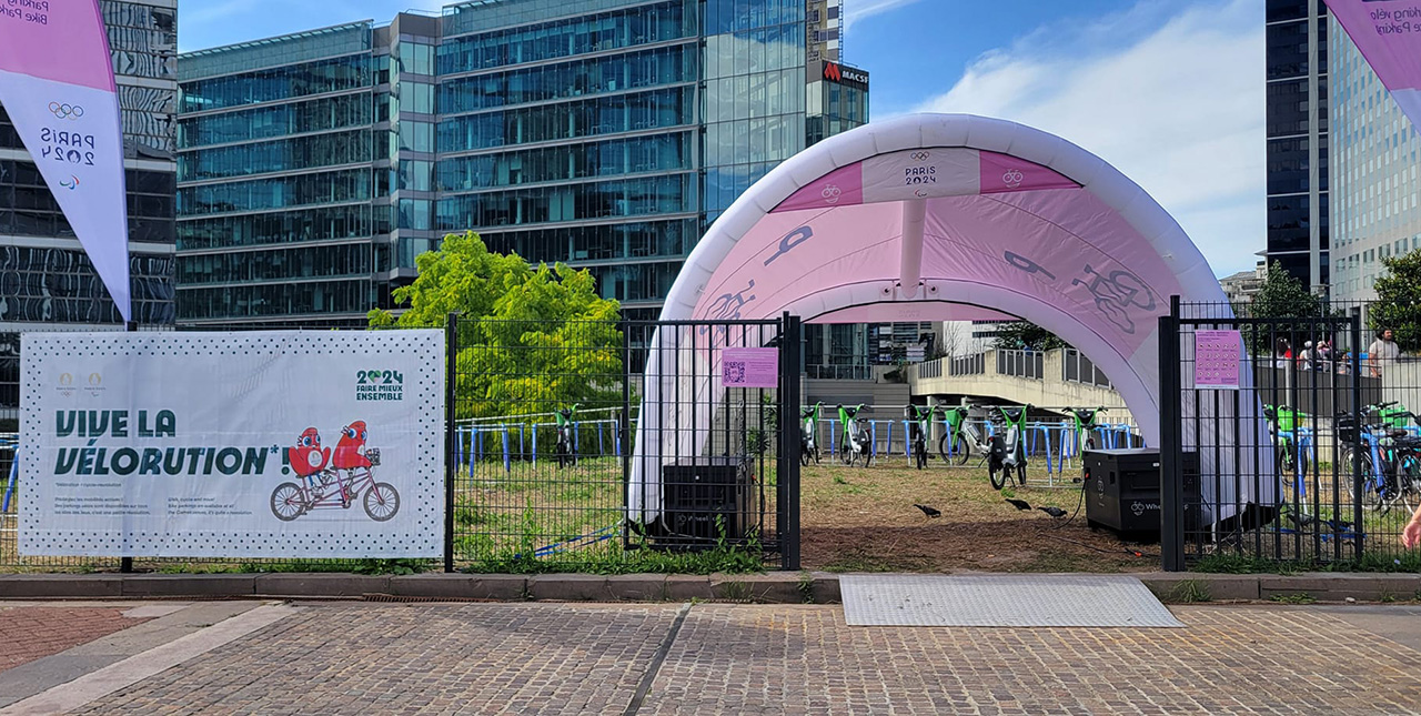 Temporary bicycle parking at the Paris 2024 Olympic Games