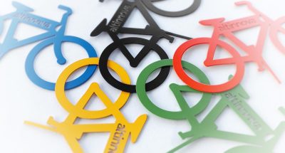 logo of the Paris 2024 Olympic and Paralympic Games made with Altinnova bicycles