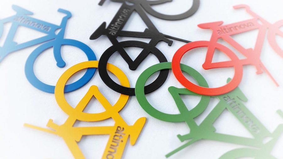 logo of the Paris 2024 Olympic and Paralympic Games made with Altinnova bicycles