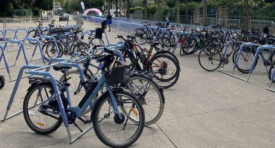 ephemeral bicycle parking on ALTAO Mobile hoops for the Paris 2024 Olympic and Paralympic Games