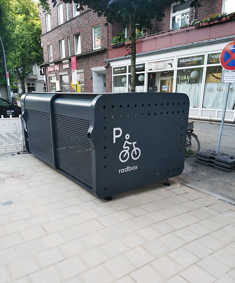 ALTAO Pod secure bike box installed on German streets