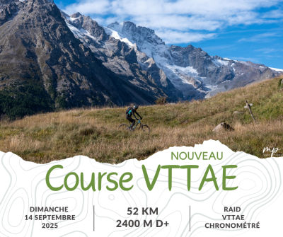 visuel de la Course VTTAE sur l'Ultra Raid de La Meije VTT 2025