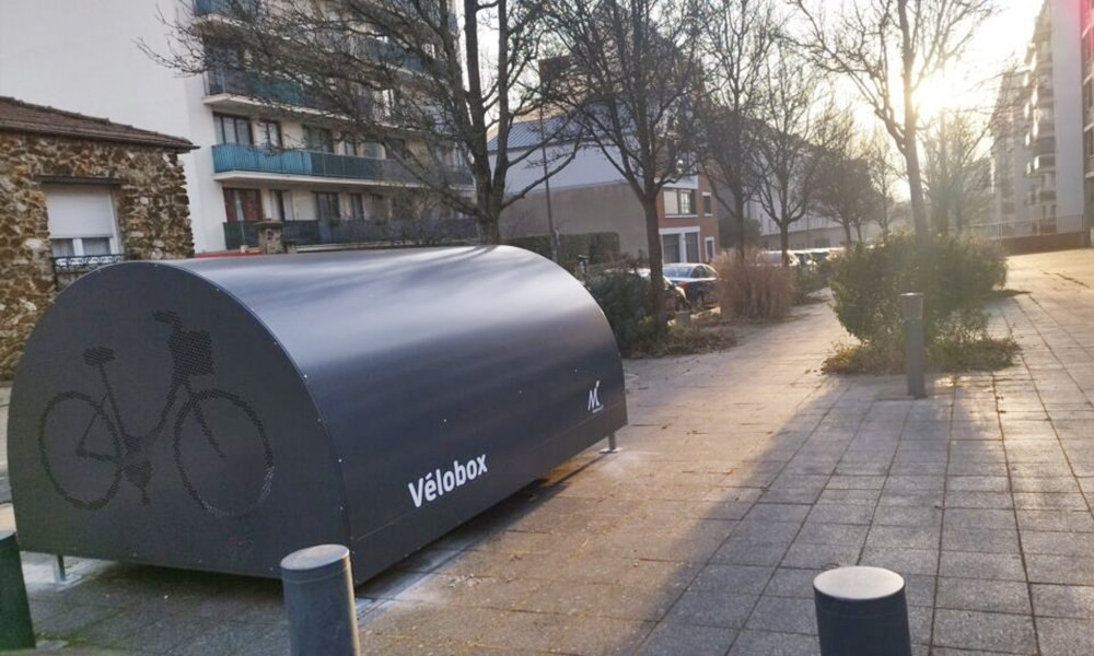 Caja de seguridad para bicicletas del ayuntamiento de Montreuil