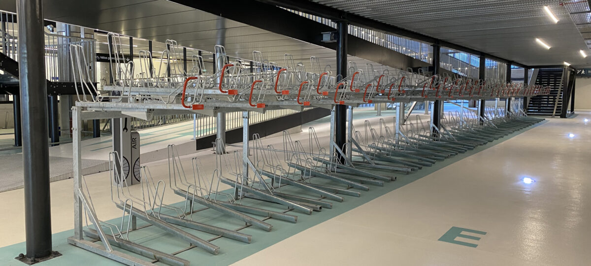 arceaux de stationnement vélos de la Vélostation de la gare Lyon Part-Dieu
