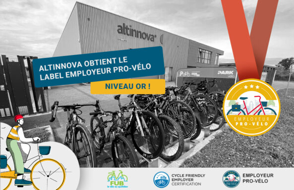Altinnova certifiée Employeur Pro-vélo niveau OR