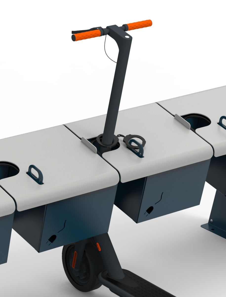Station TROT-E-PARK de parking et recharge de trottinettes